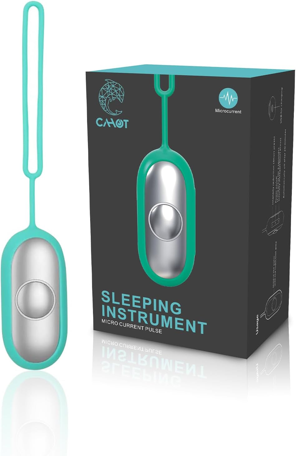 Portable Rechargeable Sleep Aid Device - Micro-Current Calm Carry for Anxiety and Insomnia (Green)