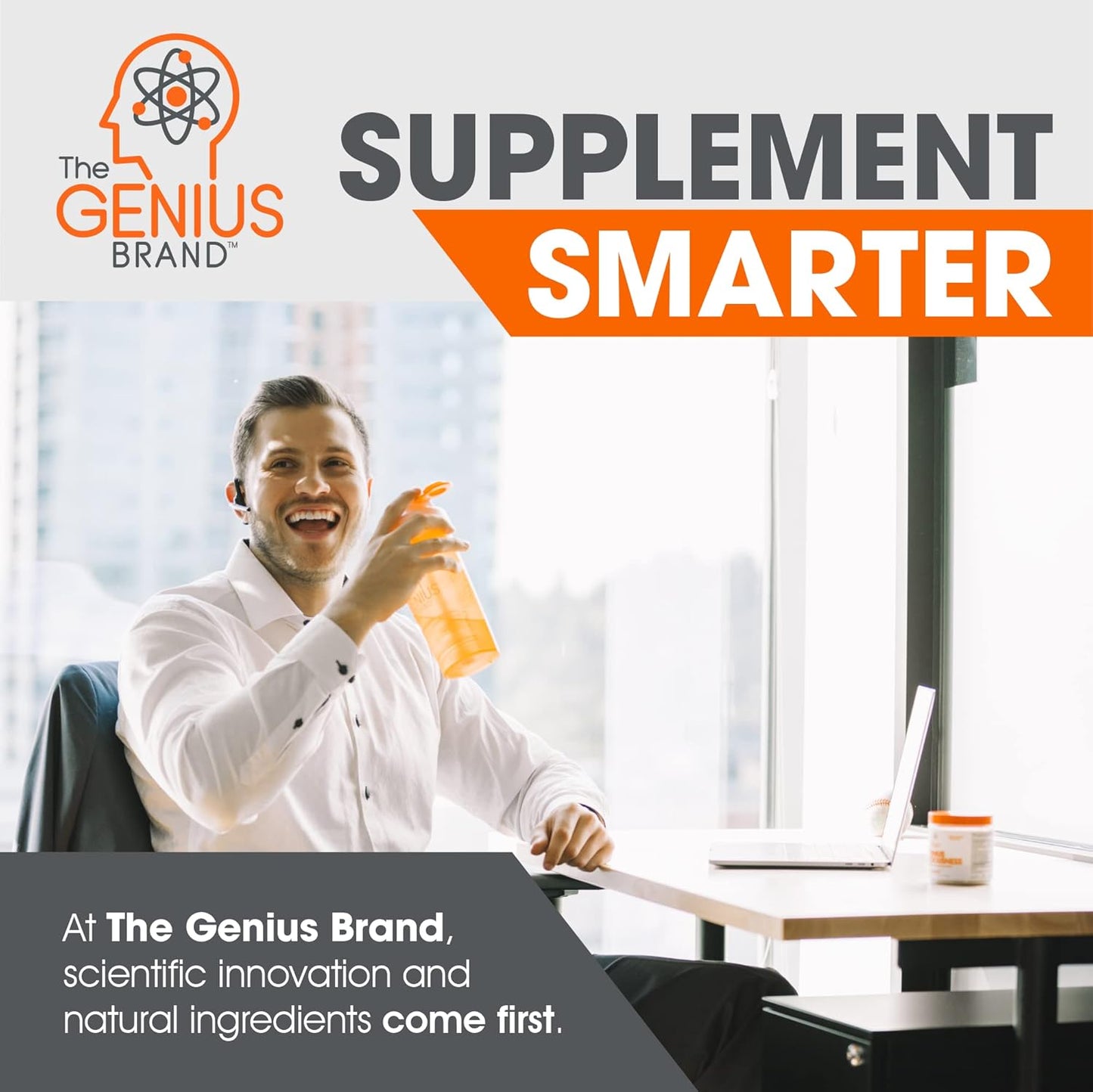 Genius Caffeine Pills 100Mg, Extended-Release Microencapsulated Caffeine Pills - All-Natural Non-Crash Sustained Energy, Focus & Concentration Supplement - Nootropic Brain Booster - 100 Capsules