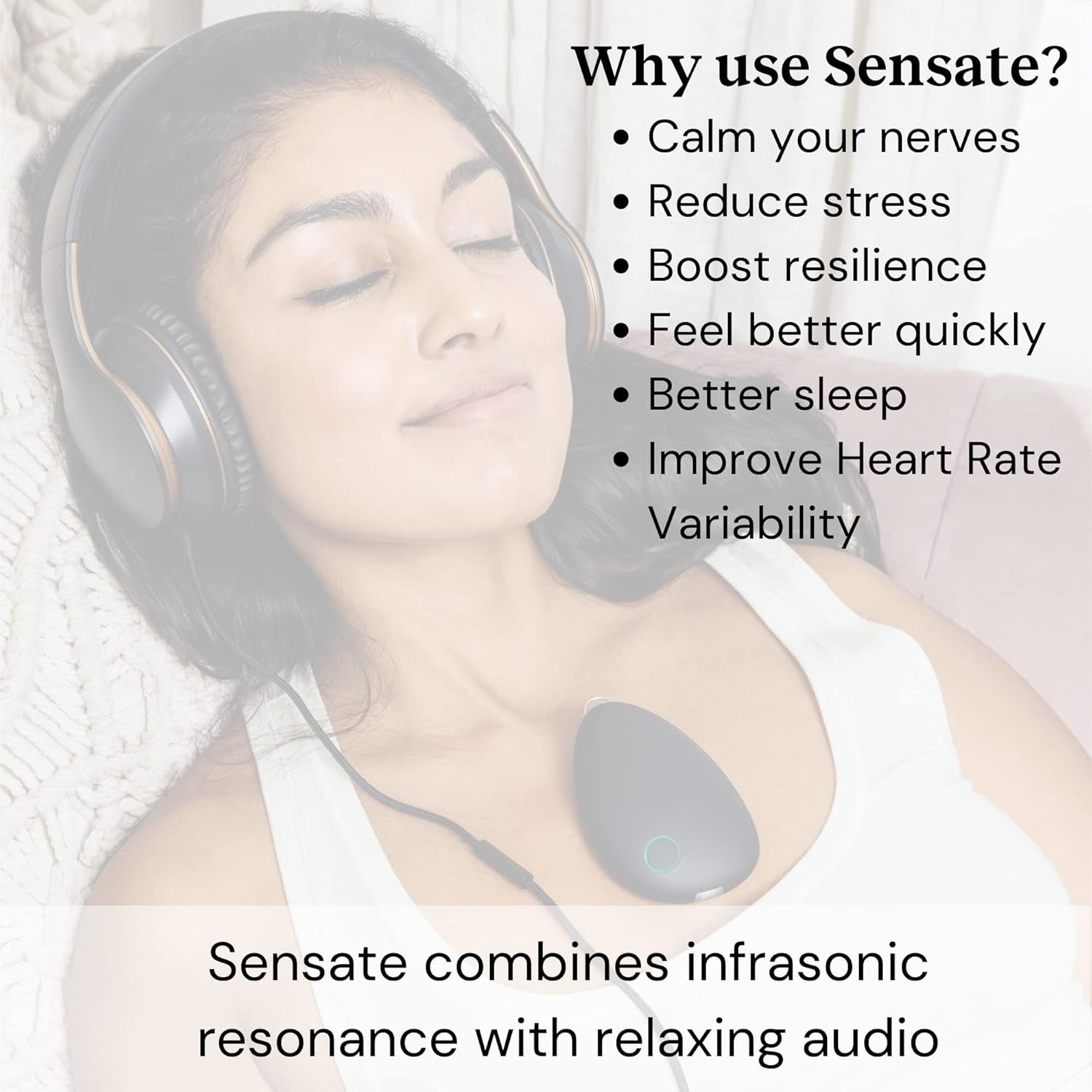 Relaxation Device for Instant Calm and Long-Term Stress Resilience Featuring Patented Infrasonic Resonance Technology - Includes Plus