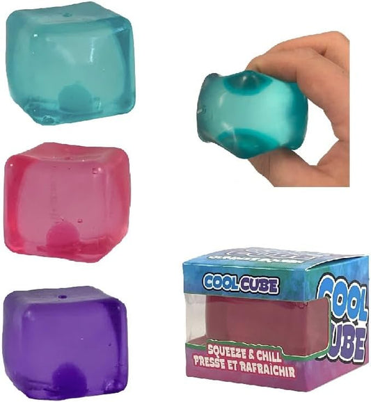 Cool Cube Sugar Ball Stress Relievers - Assorted Color Squishy Toys - Single Pack (Blue, Pink, or Purple)