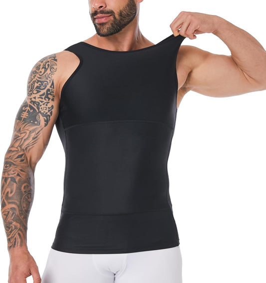 Men's Compression Shapewear Vest for Tummy Control and Gynecomastia Support